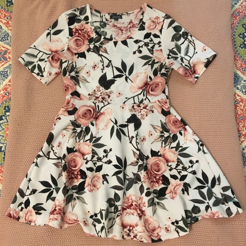 Floral Print Skater Dress | Size L